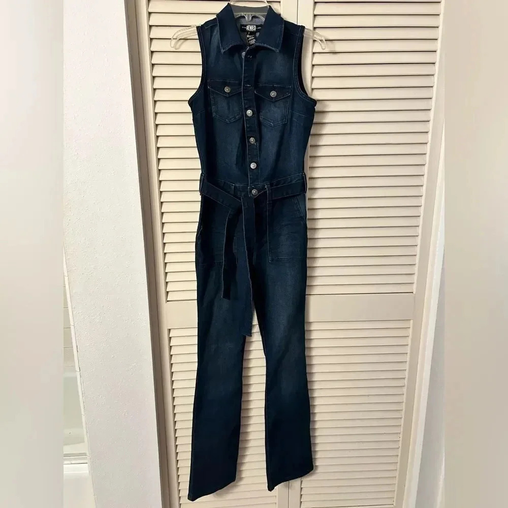 Rewash Dark Blue Denim Jumpsuit